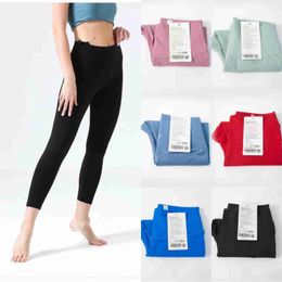 2023 Yoga clothes LL High Waist Yoga Pants Women Push-up Fitness Leggings Soft Elastic Hip Lift T-shaped Sports Pants Running Training Lady 22 Colours lu 7R51