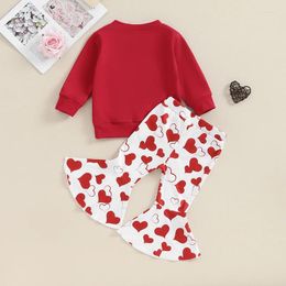 Clothing Sets Toddler Girls Valentine S Day Long Sleeve Letter Print Sweatshirt Heart Pants