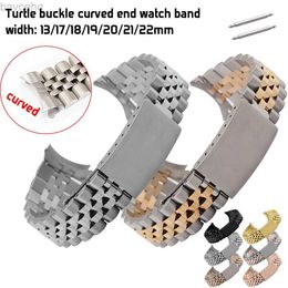 Watch Bands Solid 316L stainless steel strap 13mm 17mm 18mm 19mm 20mm 21mm 22mm curved end classic metal strap wristband 24323