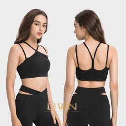 Yoga Outfit Cute Light Support Strappy Buttery-soft Bra Feels Weightless Soft Brushed Underband Sports Bras With Removable Cups