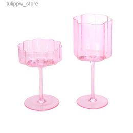Wine Glasses Nordic Crystal Glass Cocktail Goblet Transparent Champagne Cup Light Luxury Retro Petal Wine Glasses Colorful Whiskey Wine Cups L240323