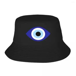 Berets Evil Eye Bucket Hats Panama for Man Woman Bob Cool Fisherman Summer Beach Fishing Unisex Caps