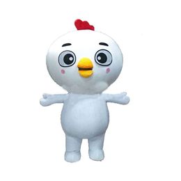 Mascot Costumes 2m Adult Size Iatable Chicken Costume White Hen Blow Up Suit Full Mascot Fancy Dress Stage Wear Costumes