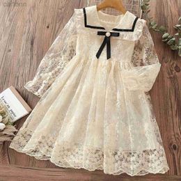 Girl's Dresses Adolescent elegant lace dress girls party dress childrens princess clothing spring childrens clothing vest 8 10 12 14 years old 24323