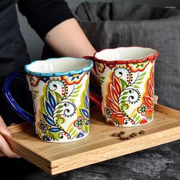 Mugs Creative Mug Ceramic Breakfast Coffee Milk Tea Juice Couple Cup Art Oil Painting Drink