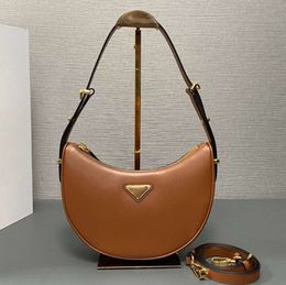 Female Crossbody shoulder handbags women designer bag high quality Genuine Leather single fashion zipper purse for Half Moon tote