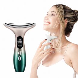 neck Face Massage EMS Double Chin Remover V Line Chin Lift Up 3 Colours LED Devices Anti Neck Wrinkle Face Slimmer Chin Reducer N1yD#