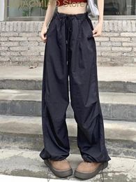 Women's Pants Summer Vintage Streetwear Cargo Women Pockets High Street Fashion Female Korean Casual Wide Leg