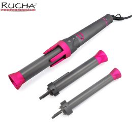 Irons RUCHA 3 in 1 Automatic Hair Curler Rotating Professional Salon Magic Curling Iron Hair Styling Roller For Curls Waves