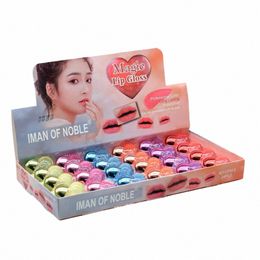 wholesale 24pcs Sequin Lip Gloss Cute Heartshaped Colorchanged Girls Woman Kawaii Natural Moisturising Lips Makeup Bulk M7fC#