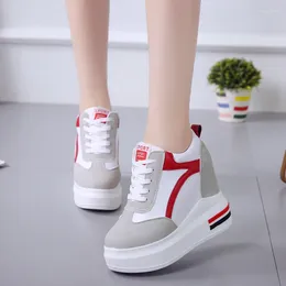 Dress Shoes Autumn Woman Platform Hidden Heel Height Increasing Mesh Casual Wedges Female Chaussure Femme 11cm Heels Sneakers