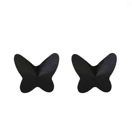 Stud Earrings ER-00191 Austrian Crystal Silver Plated Black Butterfly For Women Trending Products 2024 Valentine's Day Gifts