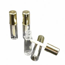 20pc/lot 1.2ml Empty Transparent PE Lip Gloss Tubes Plastic Lip Balm Tube Lipstick Mini Sample Cosmetic Ctainer With Gold Cap o9ak#