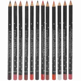 12 Pcs Plumper up Lip Matte Liner Pencil Waterproof Plum Wooden Women m4d9#