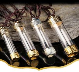 Gothic Blood Vial Necklace For Couple Lovers Men Women Transparent Glass Bottle Be Opened Pendant Necklaces9195824