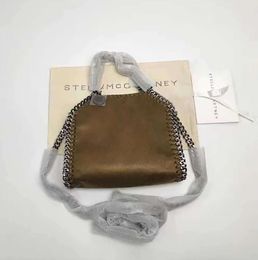 Designer stella mccartney falabella mini totes Luxury woman metallic sliver black tiny shopping women Handbags leather