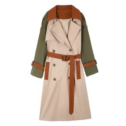 Winter Double Breasted Windproof Classic Long Luxury Womens Trench Coat