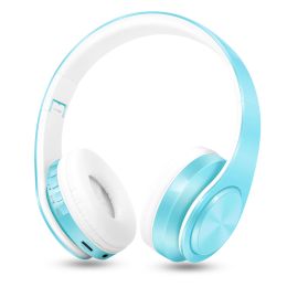 Headphone/Headset 2023 New Year Gift Macaron Wireless Bluetooth Headphone Mobile Headset Support PC Computer Tablet Game Devices with FM MP3