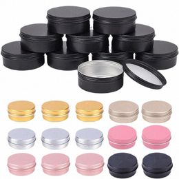 100pcs 5/10/15/20/30/50/60g Coloured Aluminium Tin Jars With Lids Metal Tin Box For Cosmetic Lip Balm Creams Candle Tea Ctainers 42tb#