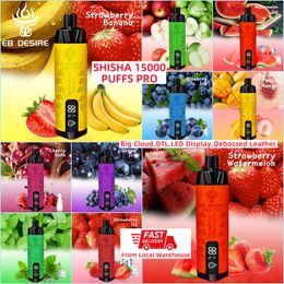 EB DESIRE shisha vape puff 20k 15k 20000 15000 puffs vapes disposable eu warehouse Puff 12k 12000 25ml carts 650mAh LED display dtl vaper al fakher crown bar poco vapers