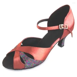 Dance Shoes Hand Made Customised Heel Women Latin Salsa Open Toe Soft Sole Ballroom Socials Indoor Party Dancing Coffee