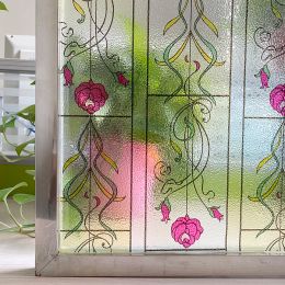 Films 3D Vinyl Window Film Stained Glass Decorative Uv Window Sticker Privacy Frosted Adhesive Film Window Decal for Glass Window