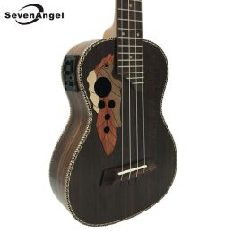 Guitar 23/26 inch Concert/Tenor Electric Acoustic Ukulele Grape Sound Hole 4 Strings Hawaiian Guitar Rosewood ukelele with Pickup EQ