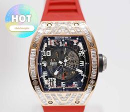 RM Racing Wrist Watch Rm010 Mens Set with Tsquare Diamond Rose Gold Machinery Swiss Famous Watch
