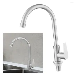 Kitchen Faucets Faucet Single Cold Water Taps Deck Mounted Sink Rotatable Stainless Steel Shower