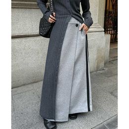 Wholesale 2023 Autumn New Irregular Design Feeling Shackle Casual Style Woolen Womens Half Length Skirt
