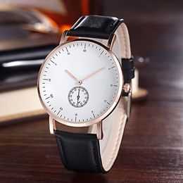 Casual PAU brand Women Men Unisex Style leather Strap Analog Quartz Wrist watch258f