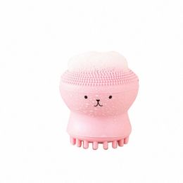 pink Octopus Facial Brush With Spge Skin Cleaning Brush Face Cleaner Small Skincare Makeup Tools e4KQ#