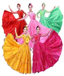 2021 Flamengo Spanish Dance Gypsy Skirt Woman New Year Chorus Stage Performance Clothing Adult Bullfighting Flamenco Plus Size Oa46742136