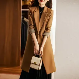 Women's Trench Coats Women Mid-Length Slim-Fit Leisure Suit Jacket Spring High-End Coat Lady Korean Style Fashion Double-Breasted Outwear