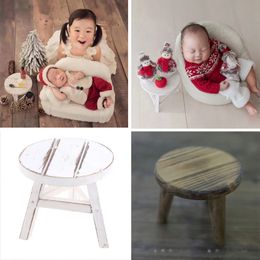 born Pography Props Mini Wood Desk Tea Tables Baby Po Posing Wooden Prop Foto Shooting Accessories 240319