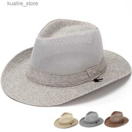 Wide Brim Hats Bucket Hats Summer Hat For Man Sun Hat Leisure Outdoor Mesh Formal Hat Breathable And Cool Women Dome Seaside Holiday Wide Brim Sunshade Hat L240322