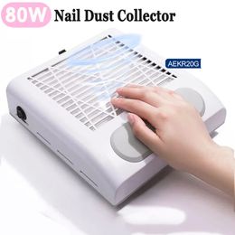 80W Nail Dust Collector Fan Vacuum Cleaner Professional Manicure Machine Tool With Remove Philtre Strong Power Nail ctor Fan 240321