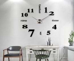 New Home decoration big 273747inch mirror wall clock modern design 3D DIY large decorative wall clock watch wall unique gift 2019933069