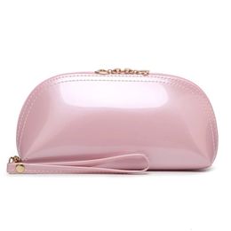 Women PU Leather Cosmetic Bag Waterproof Solid Colour Travel Makeup Toiletries Neceser Organiser Bags Purse Luxury Designer 240313