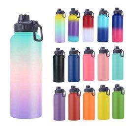 18oz 32oz 40oz Double Wall Hydroes Stainless Steel Water Bottle with Straw Lid Vacuum Insulated Flask Thermos for Sports 240314