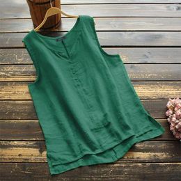 Women's Tanks Women Summer Tank Loose Pleated Button Square Neck Sleeveless Top Curved Hem Flowy Solid Beach Holiday V Shirt