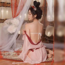 Fun, Pure Desire, Hanfu, Flirtatious Mesh, Perspective, Seductive Pajamas, Spicy Belly Pockets, Revealing Breasts, Lingerie Sets, and Yuki