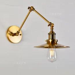 Wall Lamp Gold Shell Bedside El Engineering Restaurant Copper Flying Saucer Long Arm
