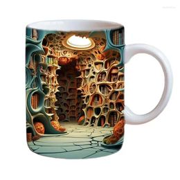 Mugs 3D Bookshelf Mug Book Coffee Bookish Bookworm Space Design Cup Lovers Library Shelf