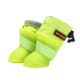 Dog Apparel 4 Pcs Water Proof Waterproof Pet Rain Boots Outdoor Shoes For Silica Gel Non-slip
