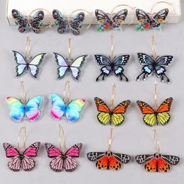 Dangle Earrings Colorful Butterfly Printing Acrylic For Women Cute Cartoon Moth Insect Drop Hoops Fashion Jewelry Gifts