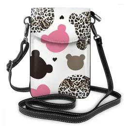 Shoulder Bags Cartoon Pattern Soft Leather Luxury Handbags Women Mobile Phone Bag Woman Messenger Crossbody For Sac A Main