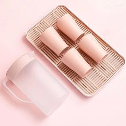 Hip Flasks Cold Water Bottle Plastic Thickened Large Capacity Cup Drain Plate Nordic Household Products