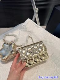 Luxury Bag Fashion Design Handbag Women's Classic Star Chain Bags Texture Explosive Diamond Clamshell Bag Leather Material Super All-in-one Crossbody Bag