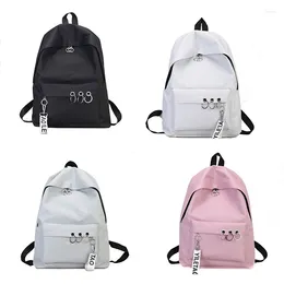 School Bags Simple Casual Backpack Solid Colour Shoulder Computer Bag Men And Women Canvas College Style